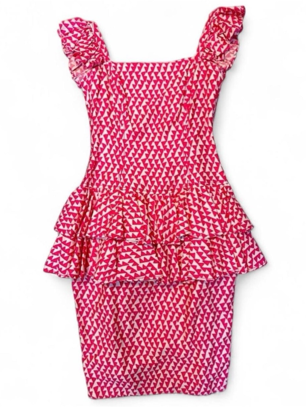 VINTAGE | PINK & WHITE PEPLUM DRESS 💖